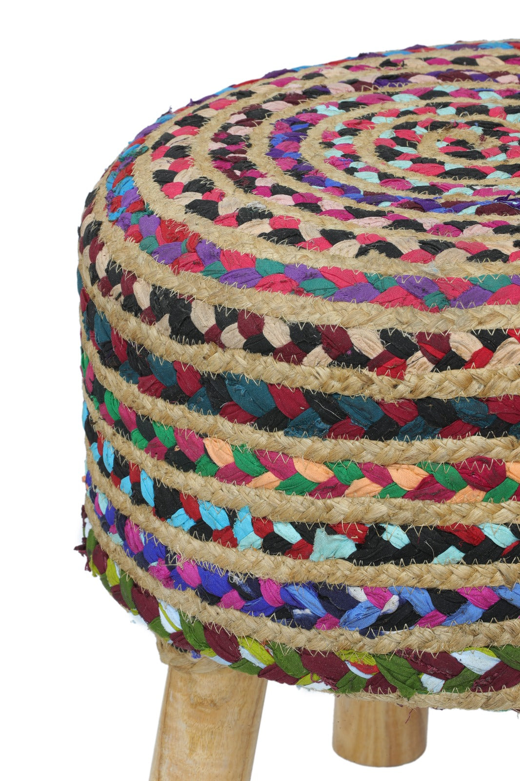 MULTI COLOUR JUTE STOOL