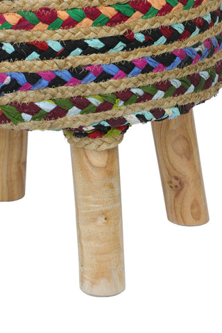 MULTI COLOUR JUTE STOOL