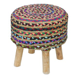 MULTI COLOUR JUTE STOOL