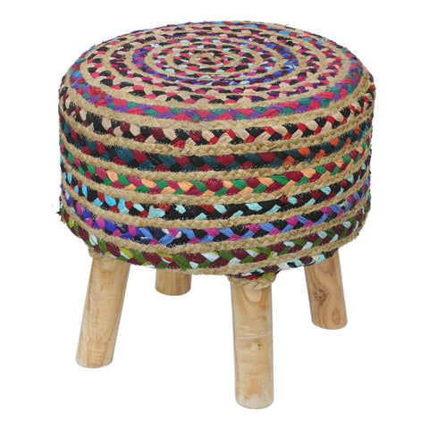 MULTI COLOUR JUTE STOOL