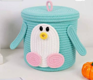 PENGUIN FACE COTTON BASKET