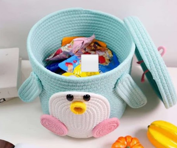 PENGUIN FACE COTTON BASKET