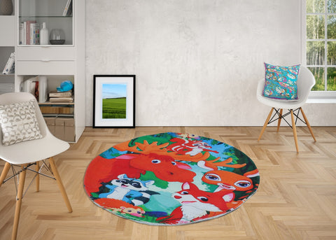 Round Kids Floor Carpet