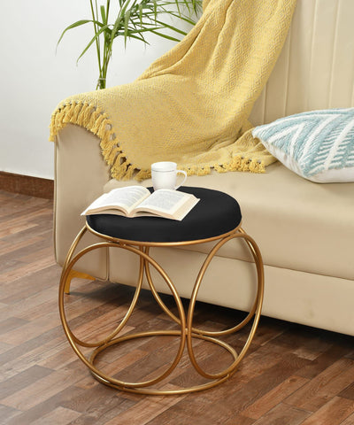 Classic Velvet Ring Metallic Stool